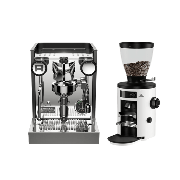 Rocket Appartamento TCA White Coffee Machine & White Mahlkonig x54 Bundle (Includes Free Precision Starter Pack & 250g Elements Blend) - Australia - Di Pacci