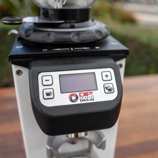 Stunning Ex Demo Dip DkS 65 In White Electric On Demand Grinder - Australia - Di Pacci