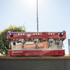 Stunning Immaculate Custom 3 Group La Marzocco PB In Candy Apple Red - Australia - Di Pacci