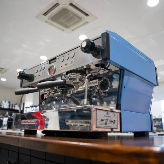 Stunning Pre Owned 2 Group La Marzocco PB In Ocean Blue - Australia - Di Pacci