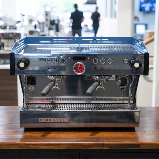 Stunning Pre Owned 2 Group La Marzocco PB In Ocean Blue - Australia - Di Pacci