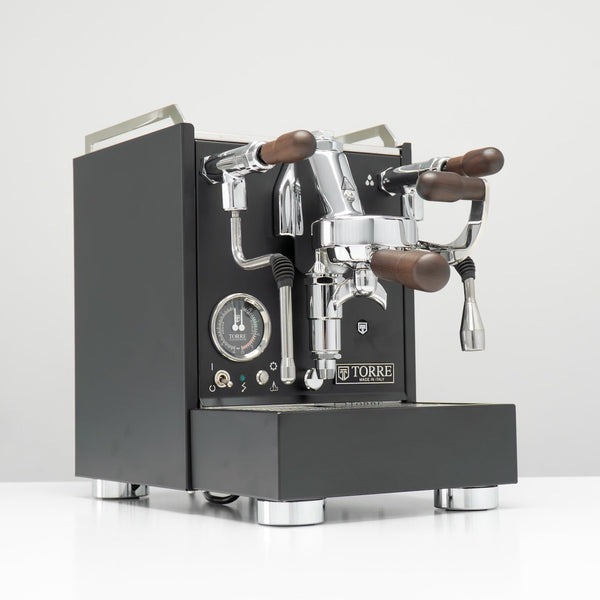 Torre Luigino TSP MT Matte Black with Wood and Joystick Coffee Machine - Australia - Di Pacci