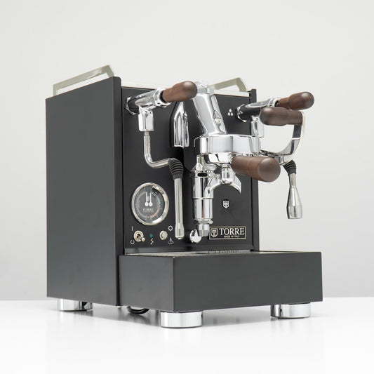 Torre Luigino TSP MT Matte Black with Wood and Joystick Coffee Machine - Australia - Di Pacci
