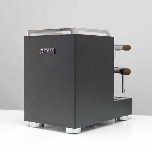 Torre Luigino TSP MT Matte Black with Wood and Joystick Coffee Machine - Australia - Di Pacci
