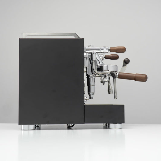 Torre Luigino TSP MT Matte Black with Wood and Joystick Coffee Machine - Australia - Di Pacci
