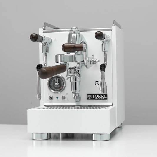 Torre Luigino TSP MT White with Wood and Joystick Coffee Machine - Australia - Di Pacci