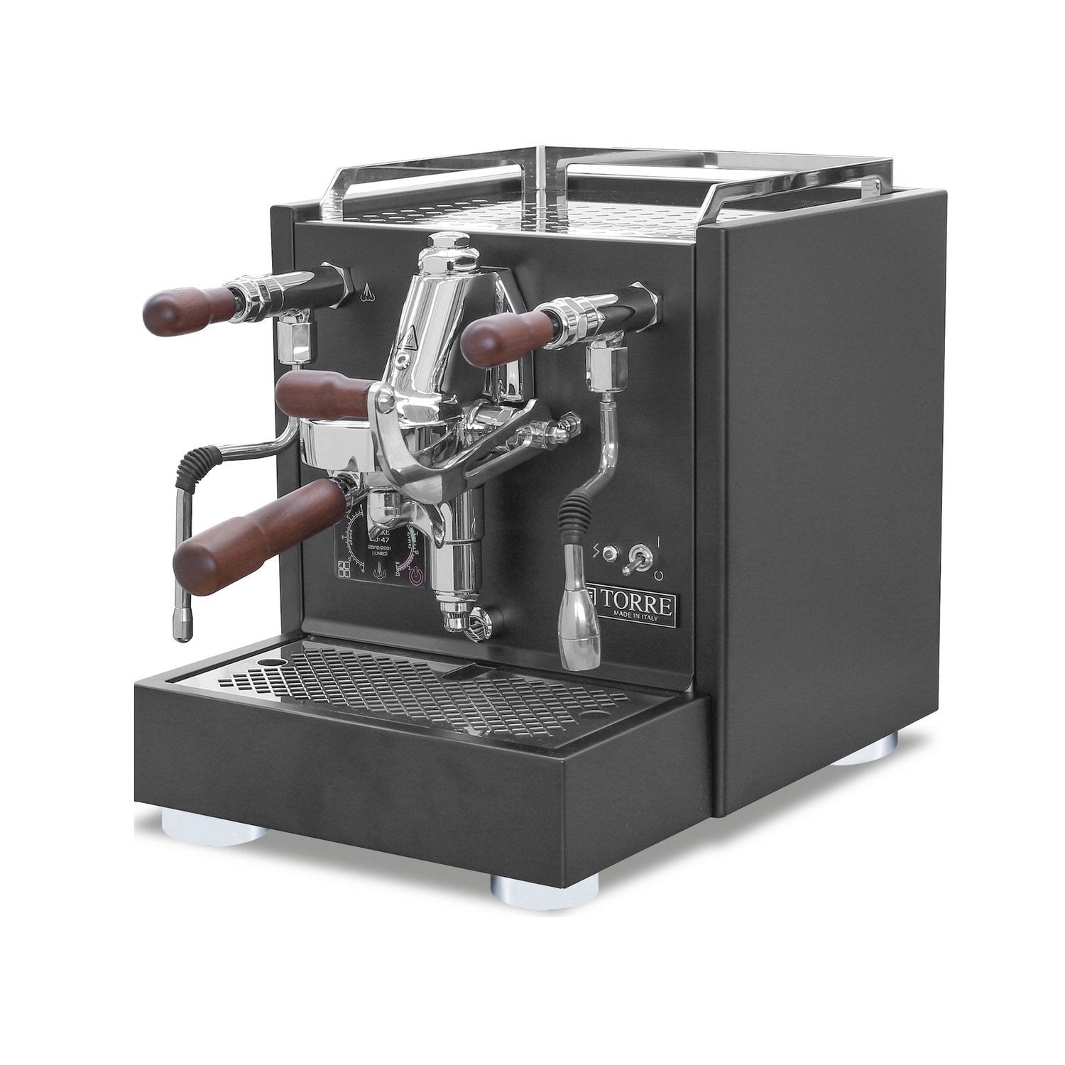 Torre Peppina EVO Matte Black With Wood Coffee Machine - Australia - Di Pacci