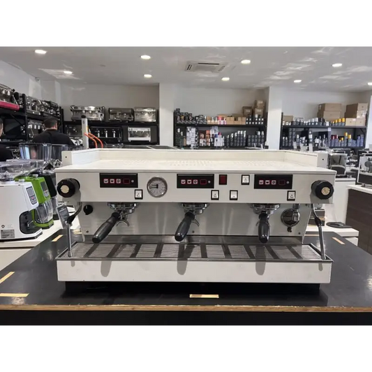 Used White Copper PB Steam Taps 3 Group Linea Classic Coffee