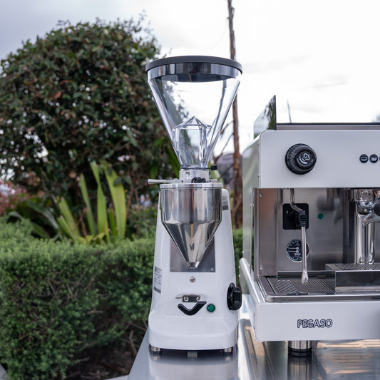 Wega Pegaso & Mazzer Super Jolly E Grinder + Precision Accessories & Stainless Steel Coffee Cart Package - Australia - Di Pacci