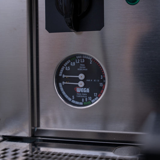 Wega Pegaso & Mazzer Super Jolly E Grinder + Precision Accessories & Stainless Steel Coffee Cart Package - Australia - Di Pacci