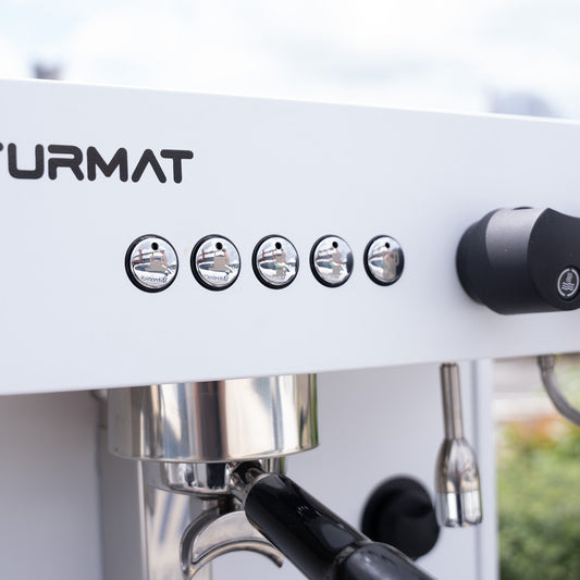 White Futurmat Ottima & DIP DS - 68 Grinder + Precision Accessories & Stainless Steel Coffee Cart Package - Australia - Di Pacci